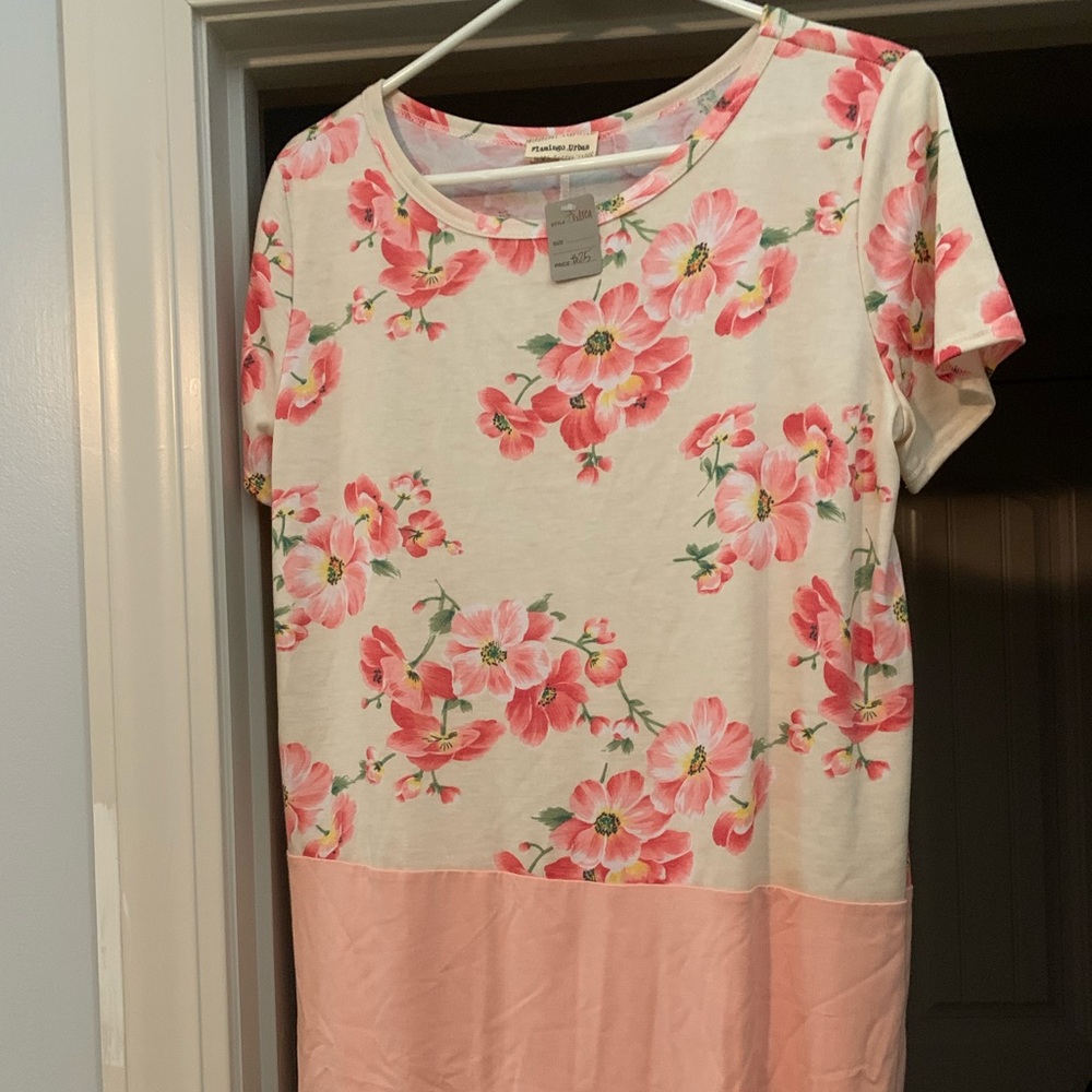 🌸NEW with tag. Boutique top. Cream and pink. Lrg